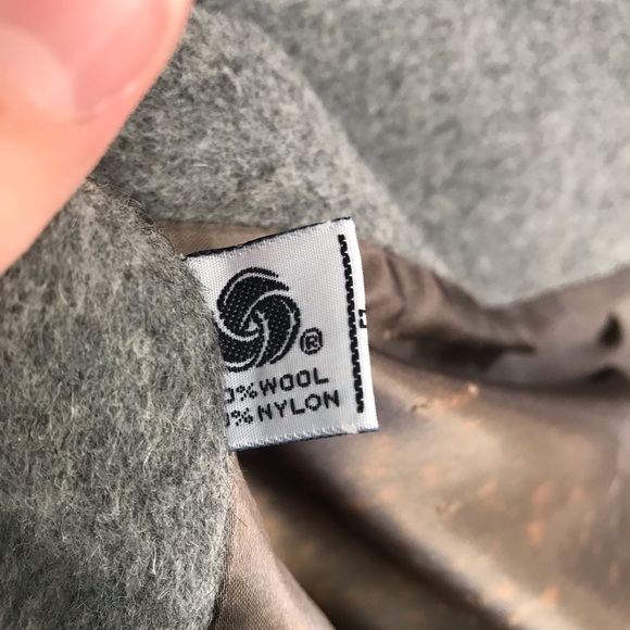 Vintage Wool Coat Long Grey Button Up - Picture 6 of 8